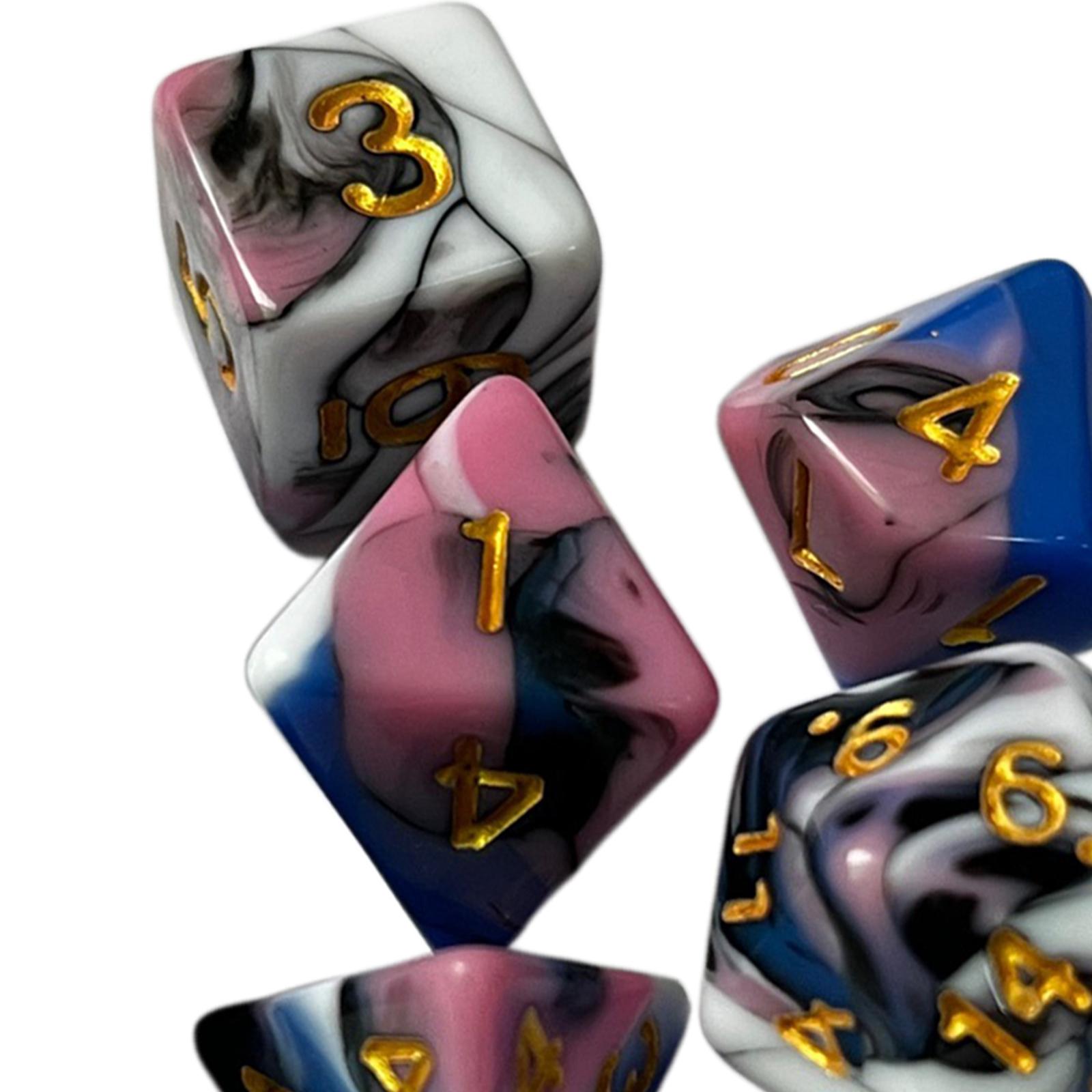 Board Game Roleplay - Akrylowe grawerowane wielościenne kości w różnych