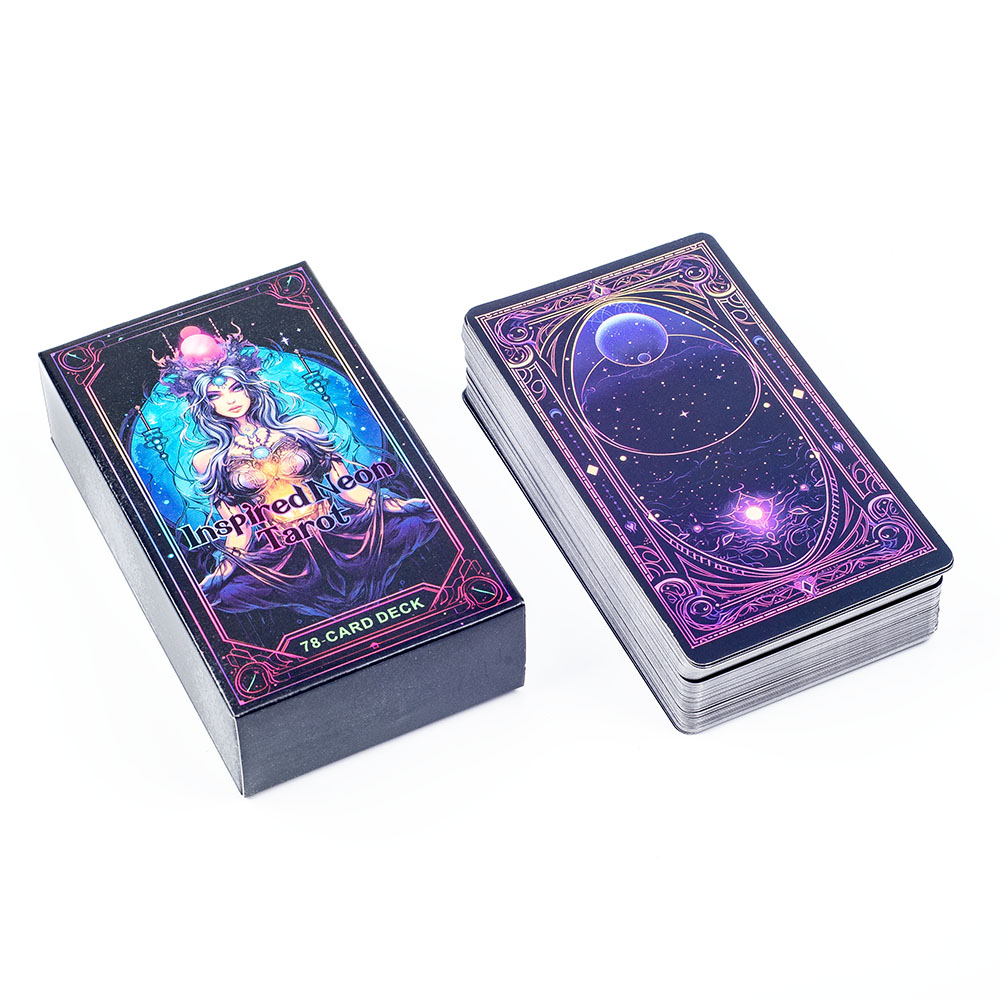 Board Game Of Life - Inspired Neon Tarot Deck 78 Kart